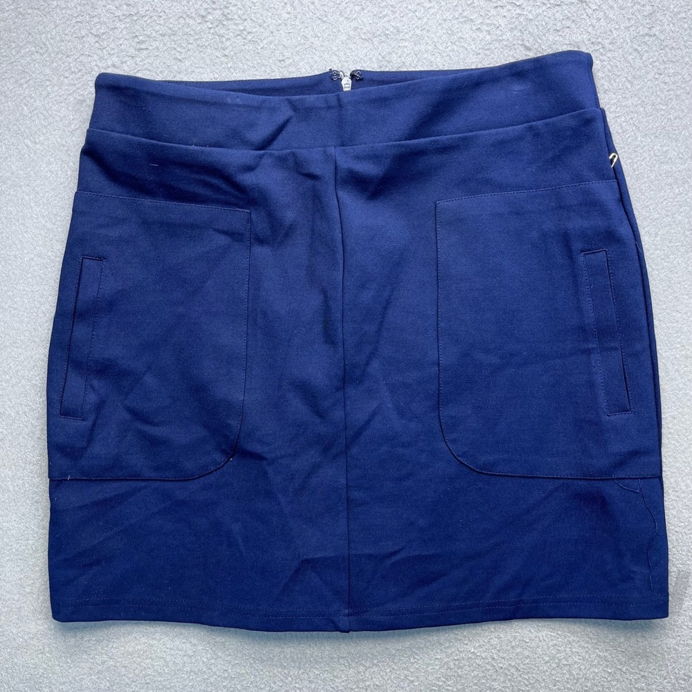 NWT Forever 21 Navy Blue Ponte Mini Skirt with Pockets Size 27 Back Zip
